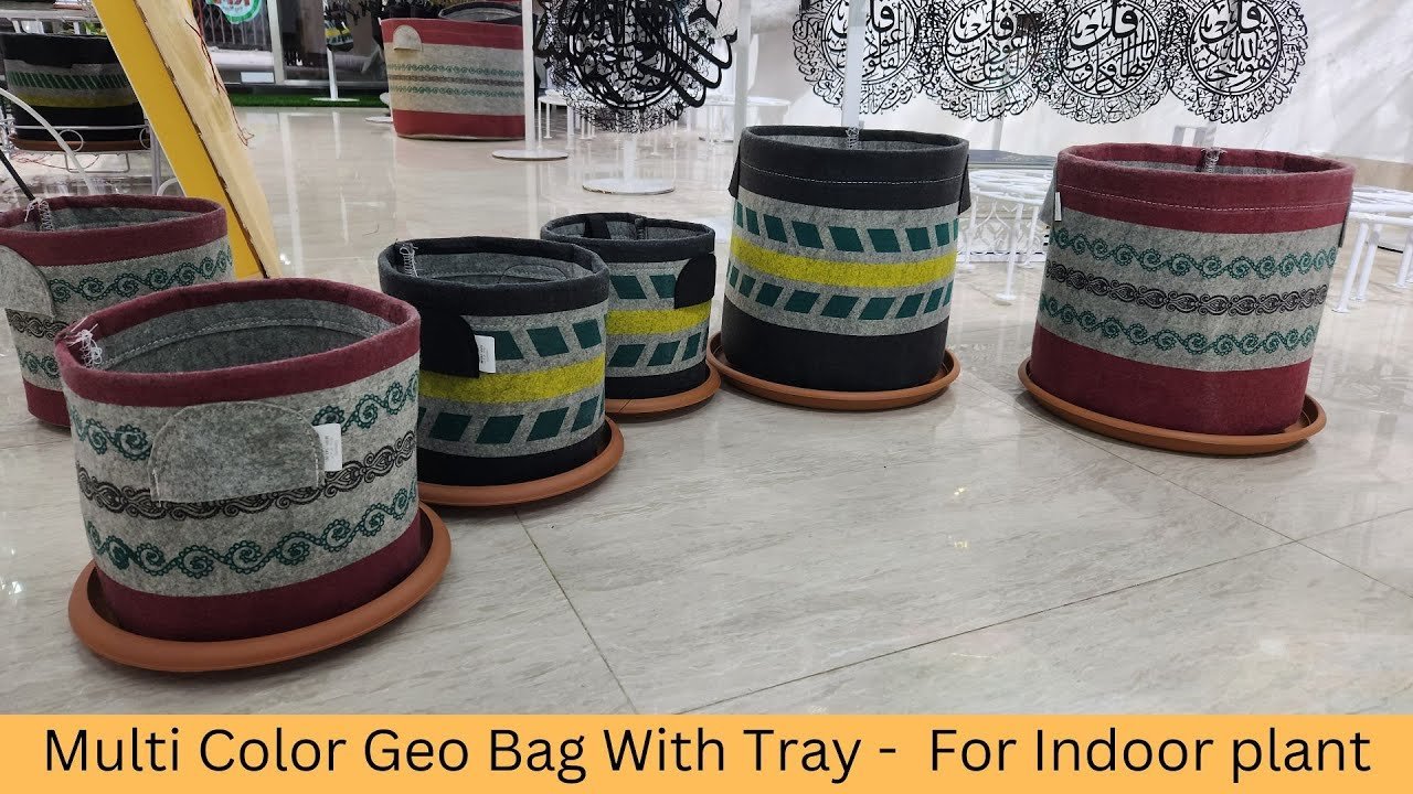 Multi Color Geo Bag With Tray – For Indoor plant