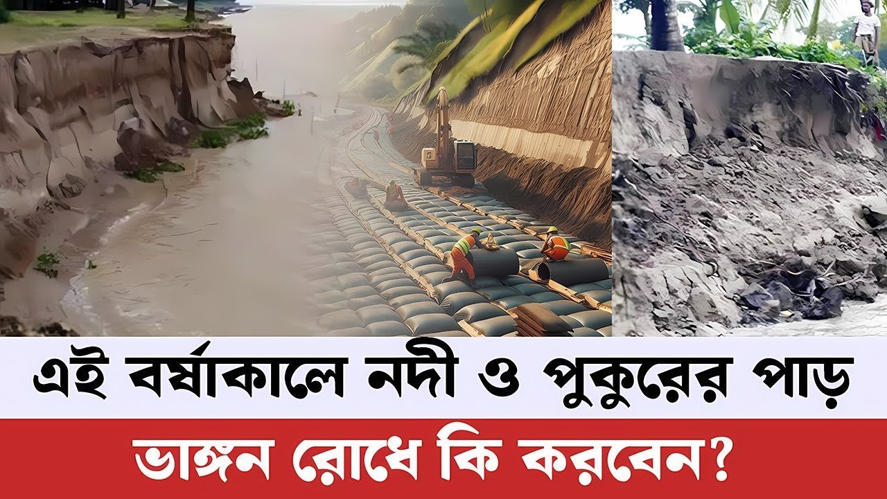 Banks of rivers and ponds break during . এই বর্ষাকালে নদী ও পুকুরের পাড় ভাঙ্গন রোধে কি করবেন ।
