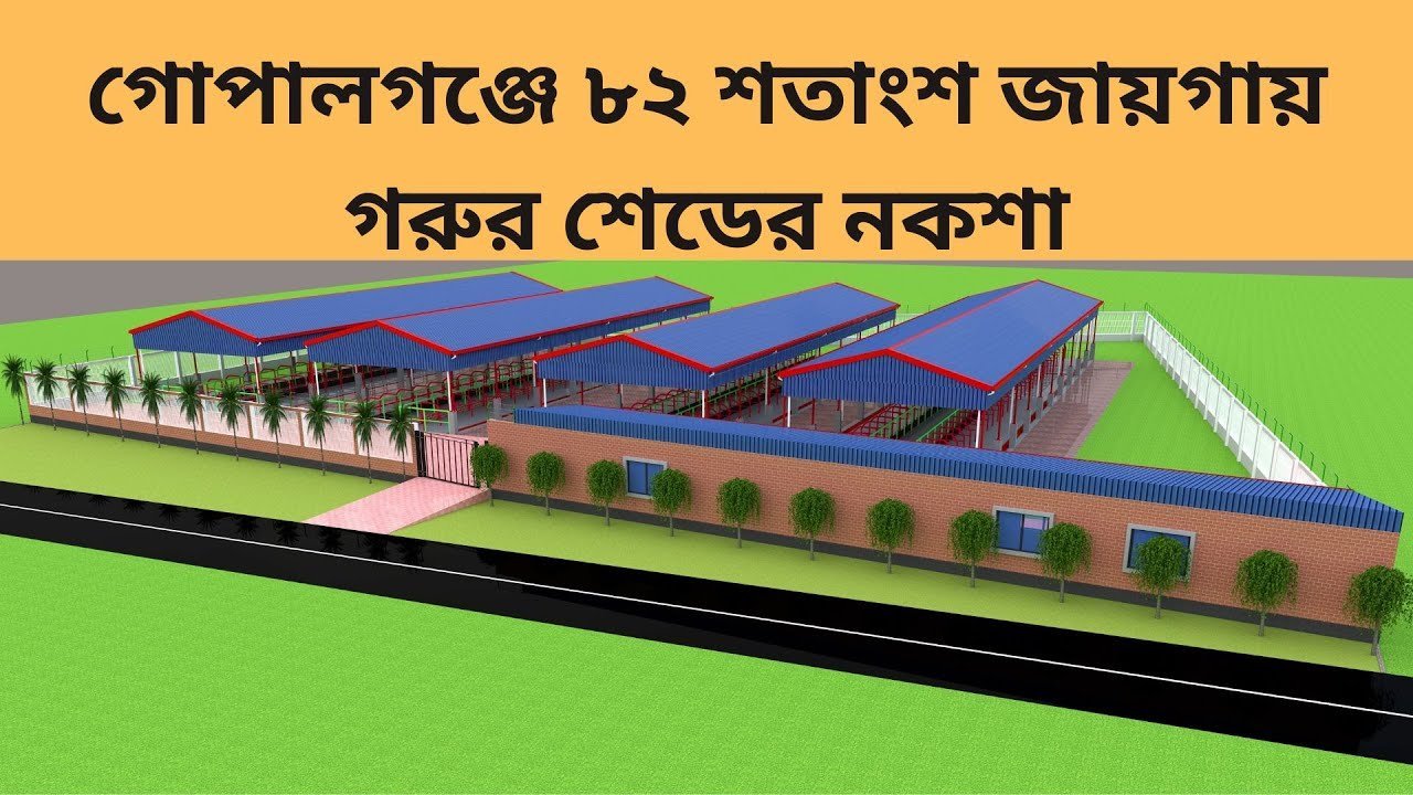 Dairy farm Design – ৮২ শতাংশ জায়গায় গরুর শেডের নকশা