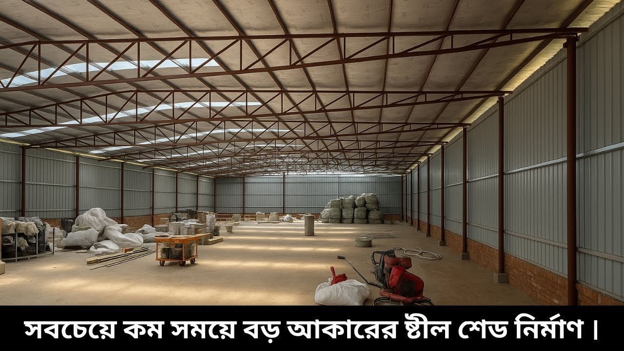 Steel Shed Construction work। সবচেয়ে কম সময়ে বড় আকারের ষ্টীল শেড নির্মাণ ।