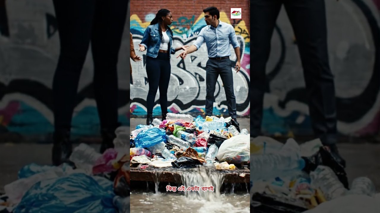 বৃষ্টির দিনে শিশুর কান্না — প্লাস্টিক দূষণে ডুবে যাচ্ছে শহর