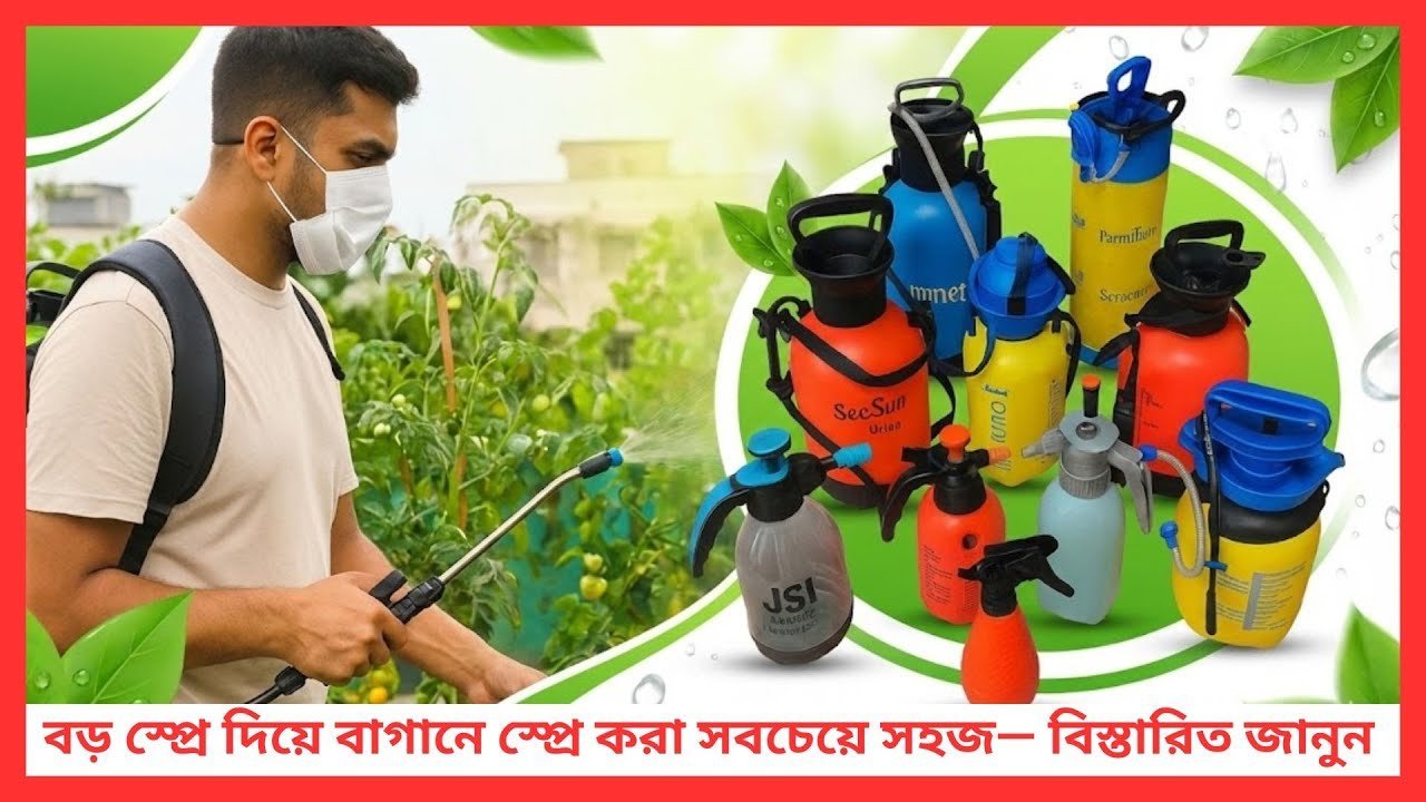 বড় স্প্রে দিয়ে বাগানে স্প্রে করা সবচেয়ে সহজ— বিস্তারিত জানুন 🌿 | Siraj Tech Gardening Tips
